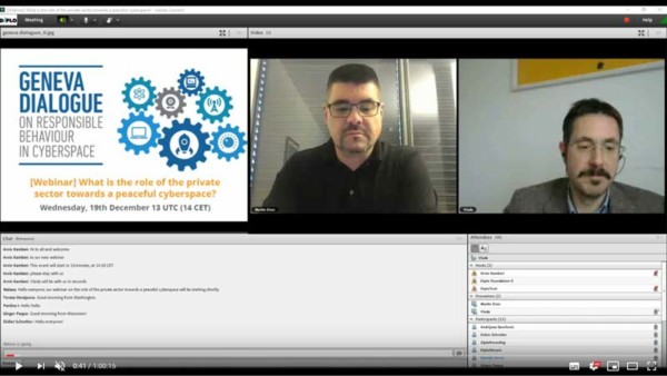 Webinar on the role of the private sector towards a peaceful cyberspace